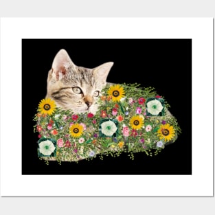 Floral Cat | Flower Cat Posters and Art